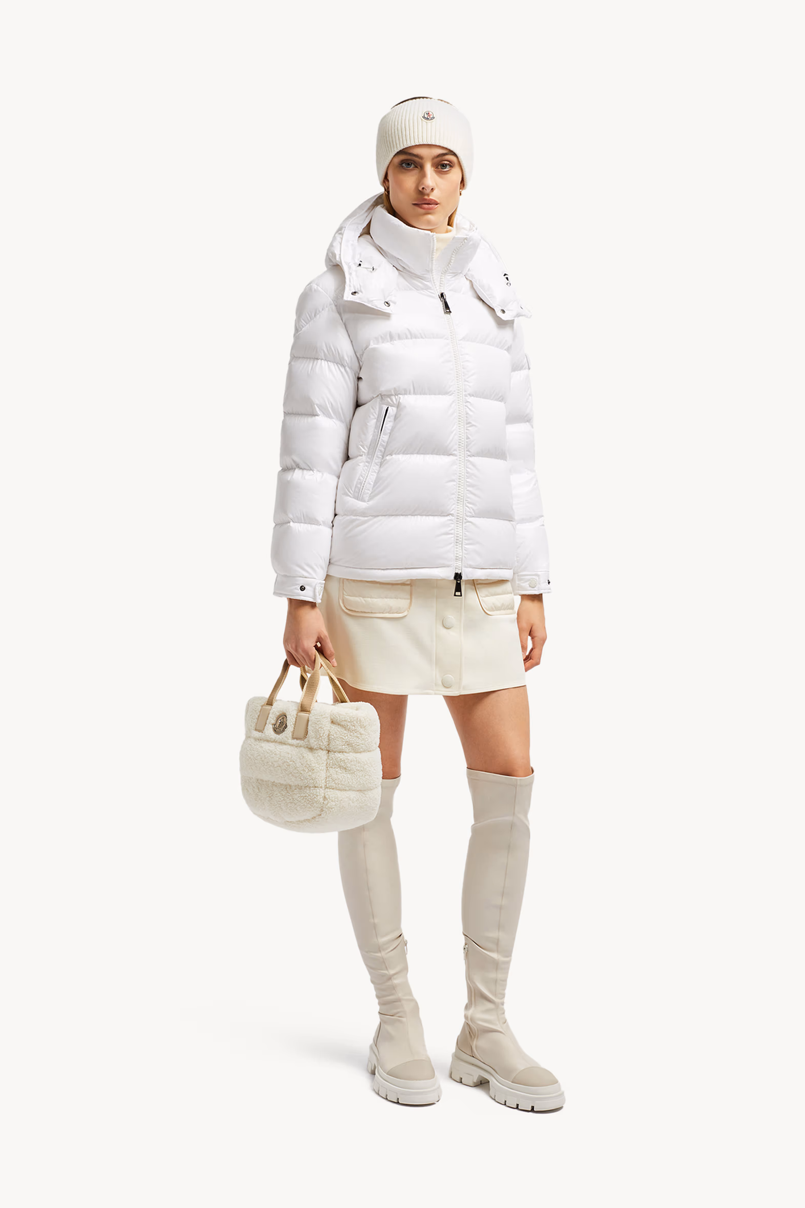 Maire Hooded Short Down Jacket Women Off White Moncler 0